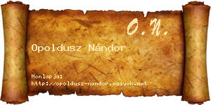 Opoldusz Nándor névjegykártya
